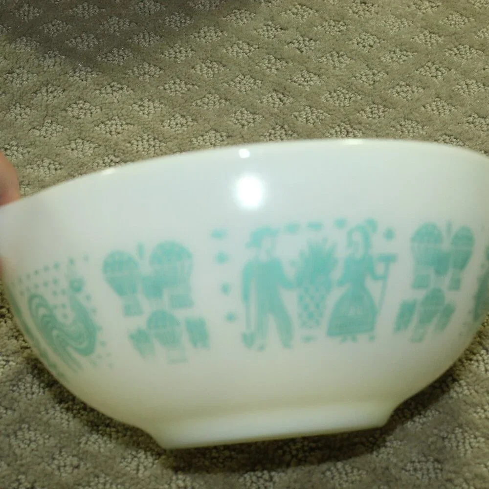 Vtg Pyrex Amish Butterprint Nesting Cinderella Mixing Bowls Set of 3 (442 - 444)